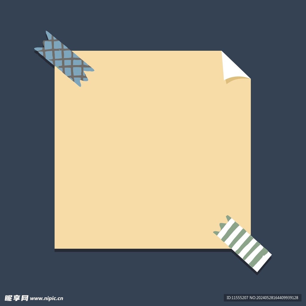 卡通便签纸矢量简笔画