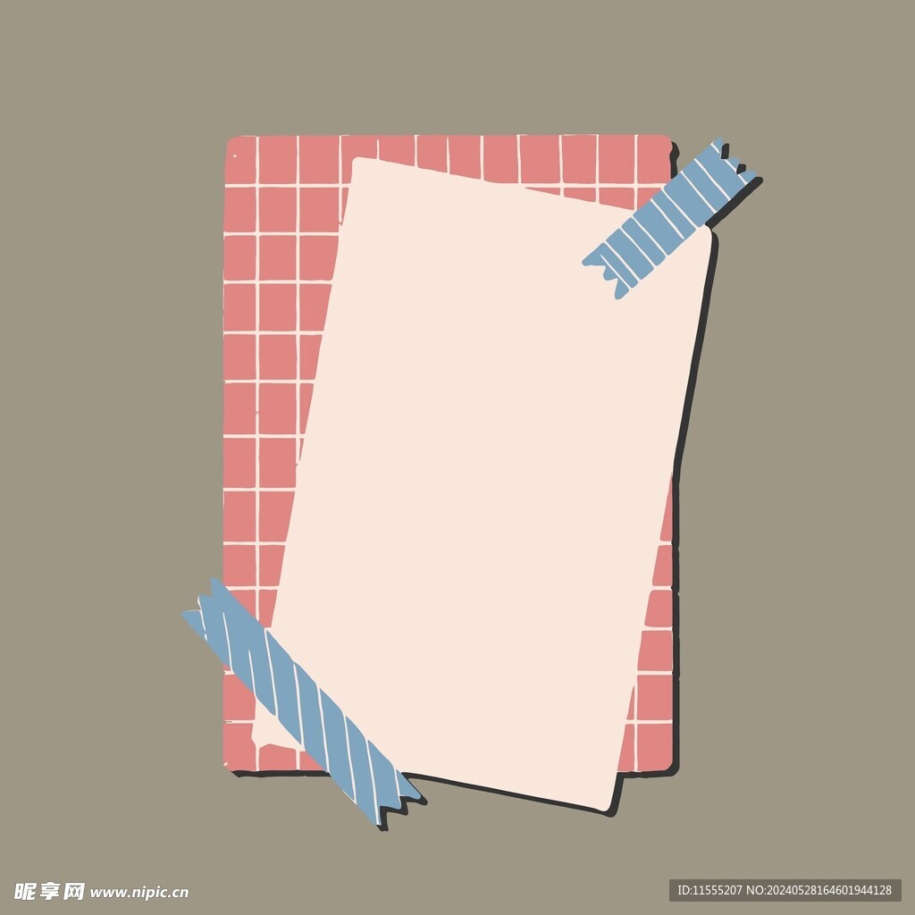 卡通便签纸矢量简笔画