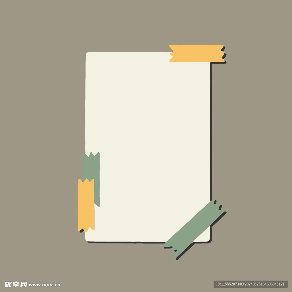 卡通便签纸矢量简笔画