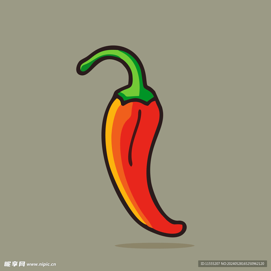 辣椒蔬菜手绘矢量插画