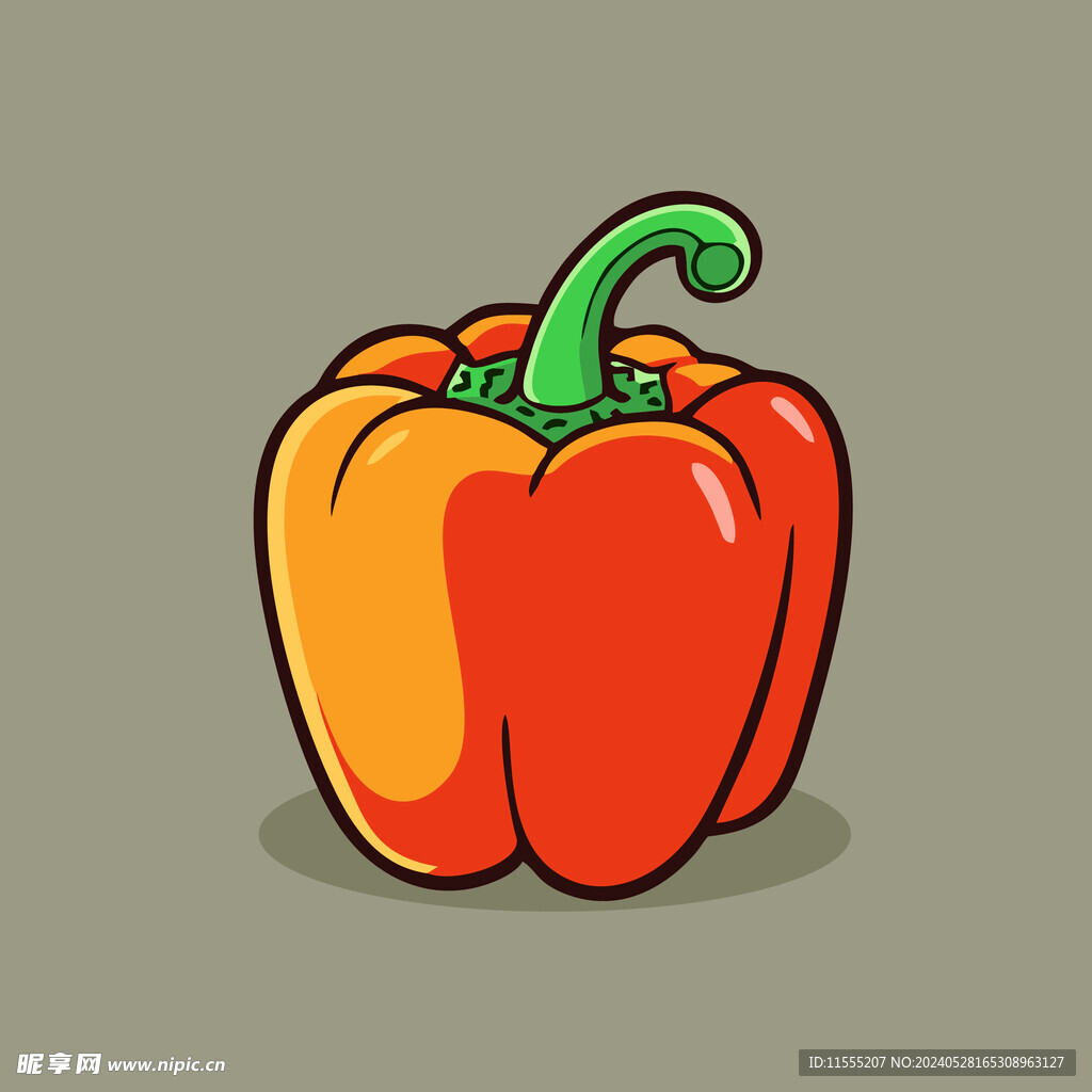 彩椒蔬菜手绘矢量插画