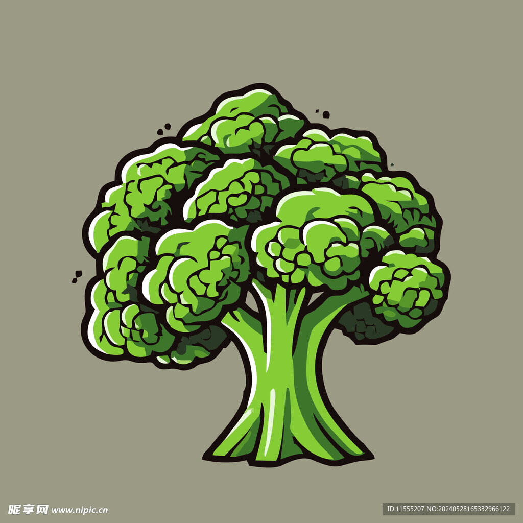 菜花西兰花蔬菜手绘矢量插画