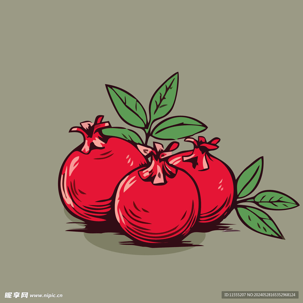 山竹水果手绘矢量插画