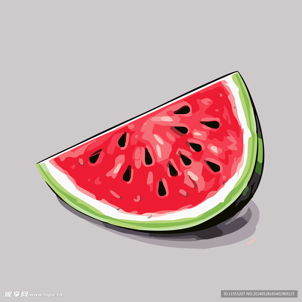 西瓜水果手绘矢量插画