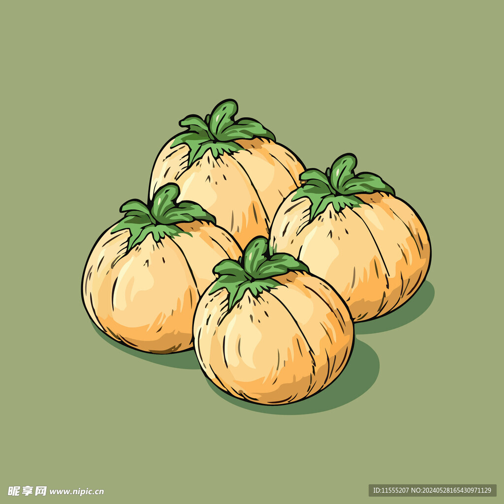 山竹水果手绘矢量插画