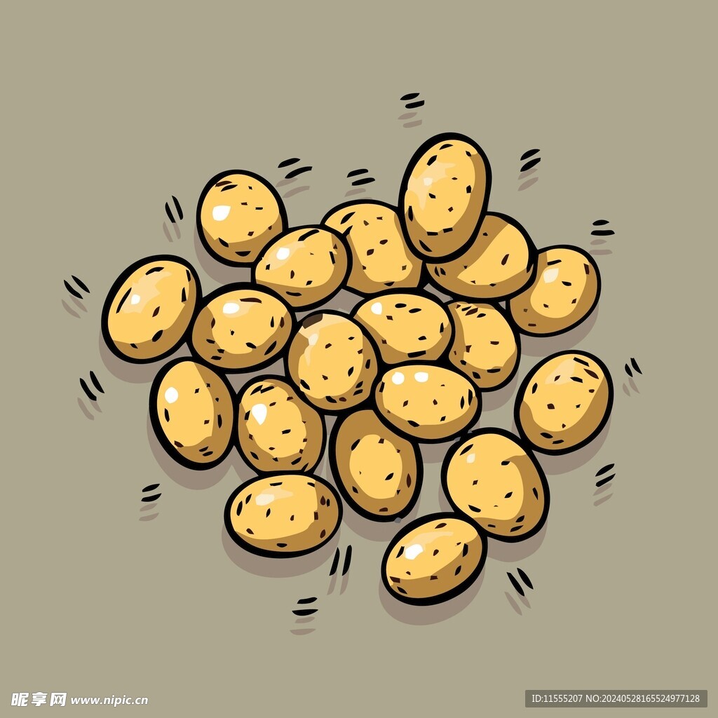 土豆蔬菜手绘矢量插画