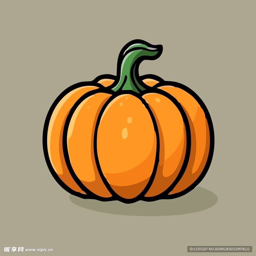 南瓜蔬菜手绘矢量插画