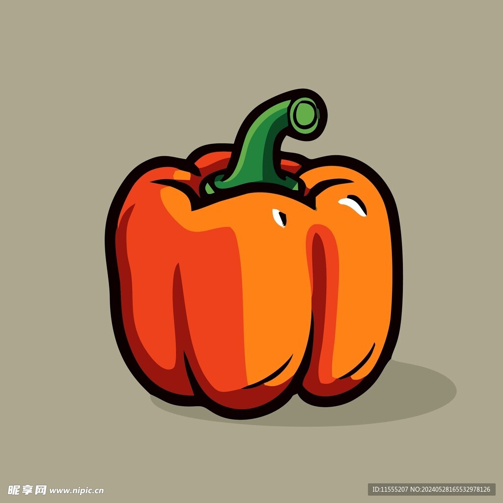 辣椒蔬菜手绘矢量插画