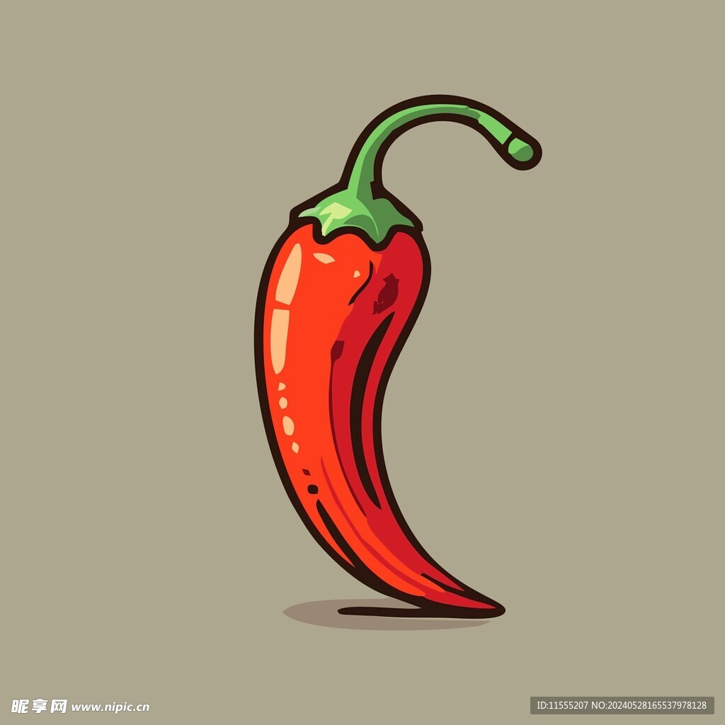 辣椒蔬菜手绘矢量插画