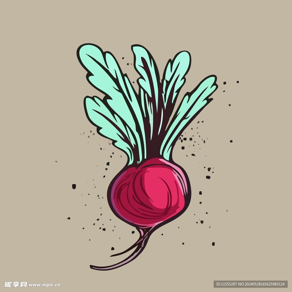 手绘萝卜卡通蔬菜矢量插画