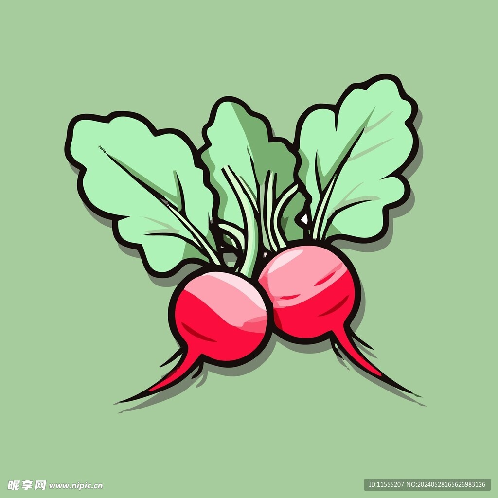 手绘萝卜卡通蔬菜矢量插画