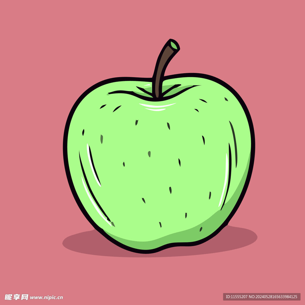 手绘苹果卡通水果矢量插画