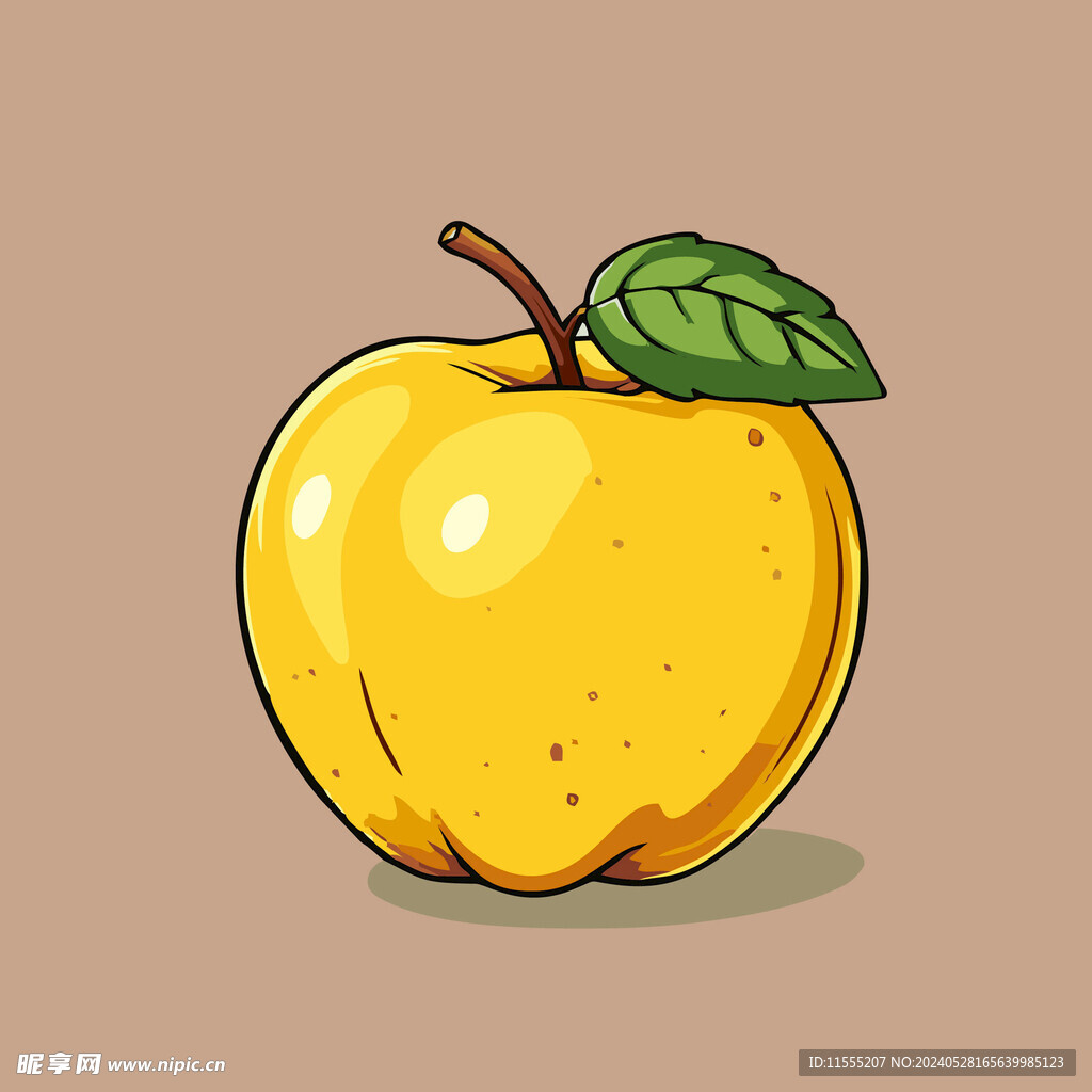 手绘苹果卡通水果矢量插画