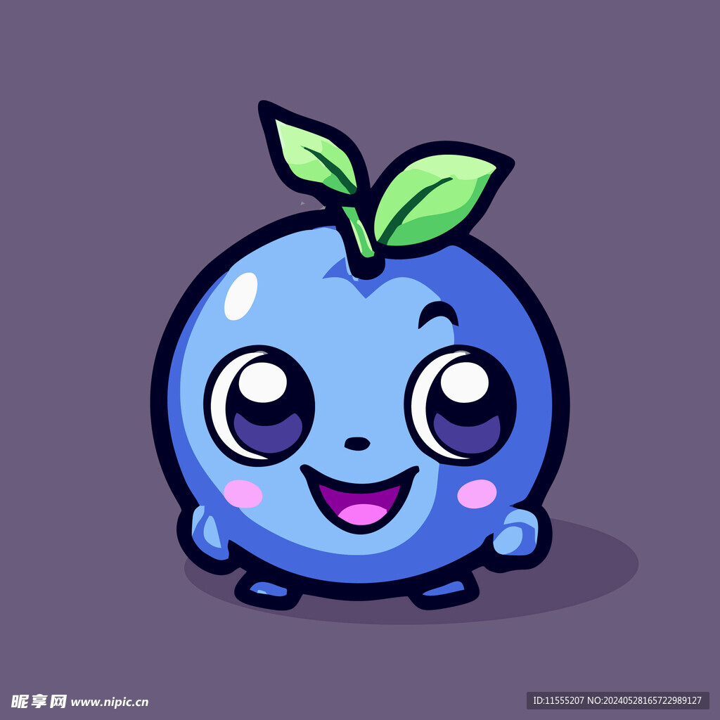 手绘李子水果矢量插图卡通美食