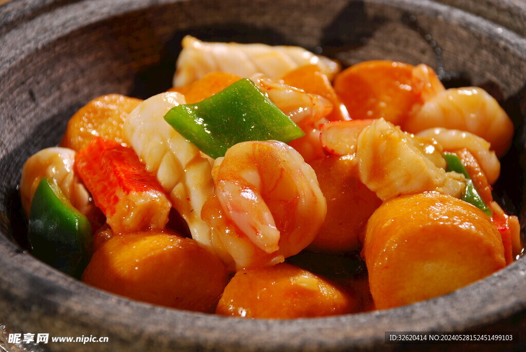 虾仁豆腐 蟹柳鱿鱼煲