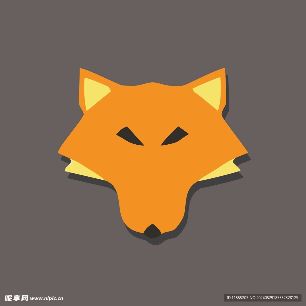 可爱狐狸动物卡通矢量简笔画