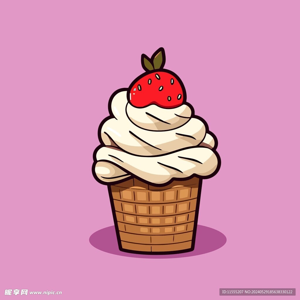 美味多彩果味冰激凌矢量插画