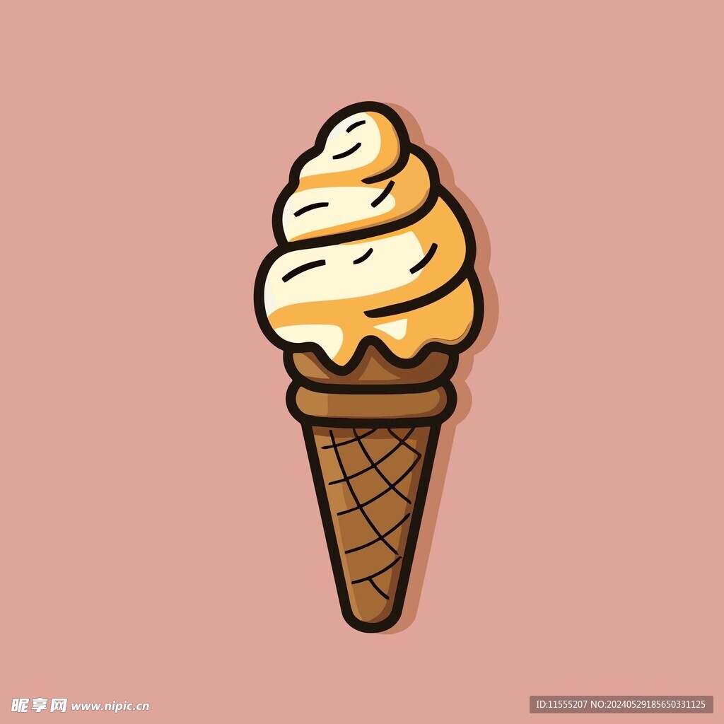 美味多彩果味冰激凌矢量插画