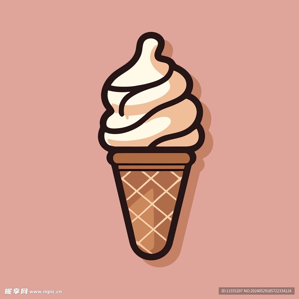 美味多彩果味冰激凌矢量插画