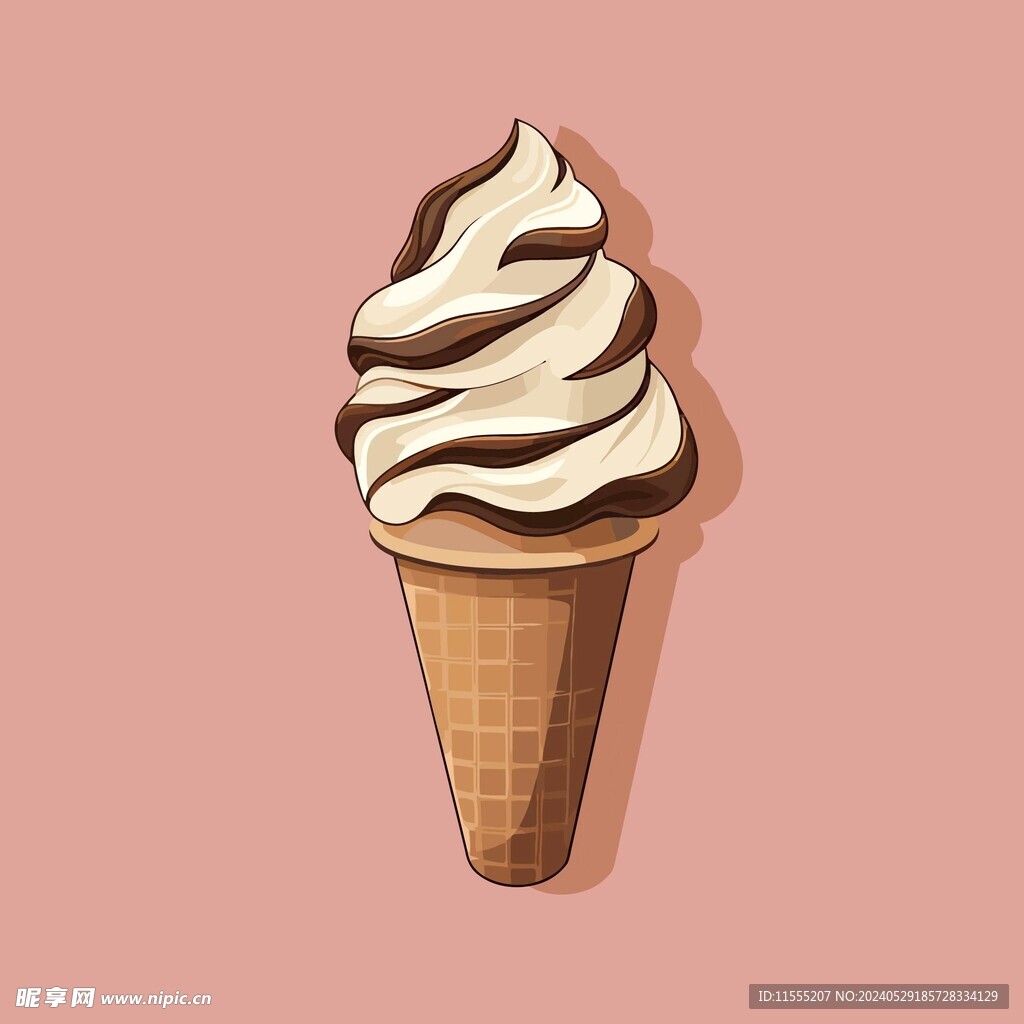 美味多彩果味冰激凌矢量插画