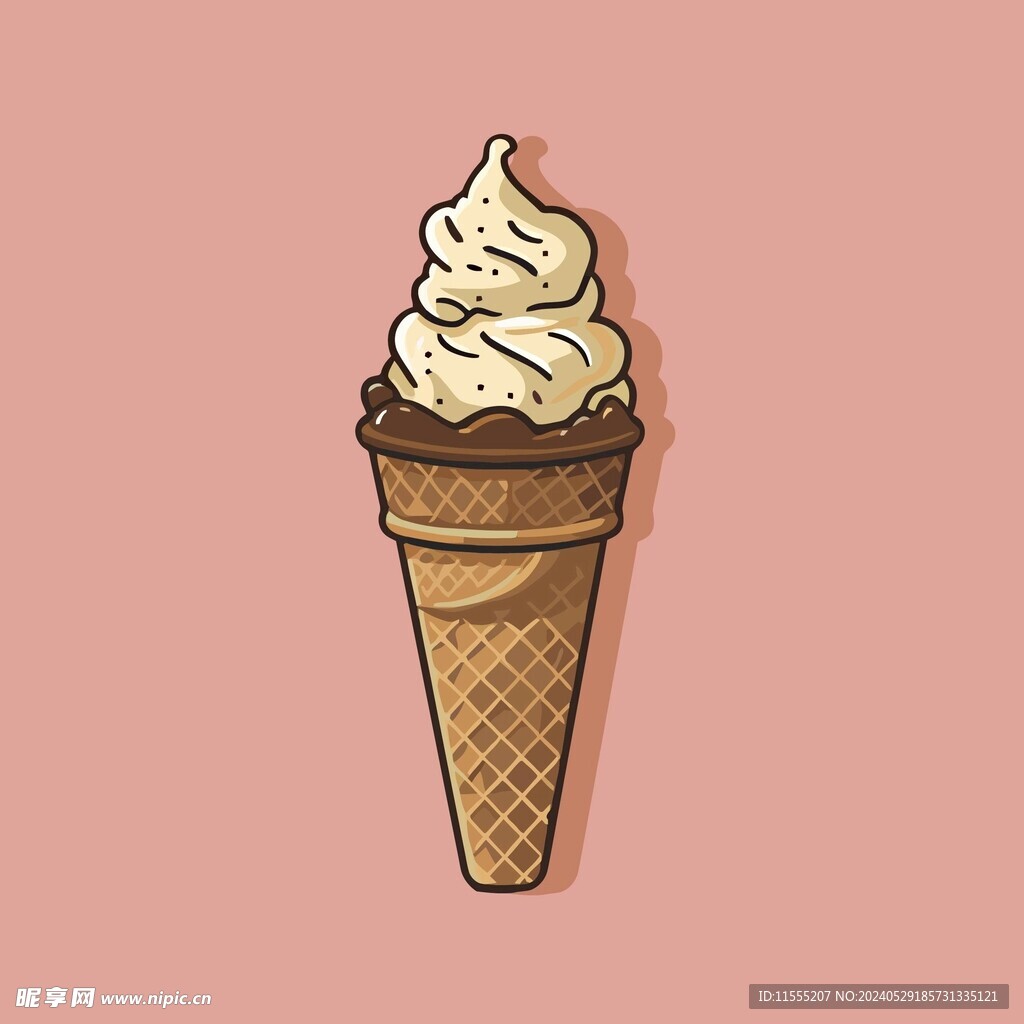 美味多彩果味冰激凌矢量插画