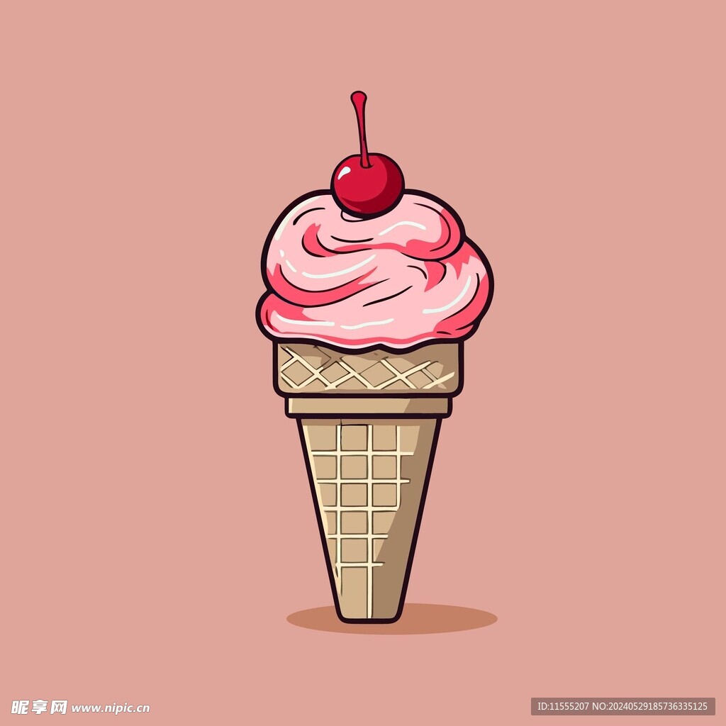 美味多彩果味冰激凌矢量插画