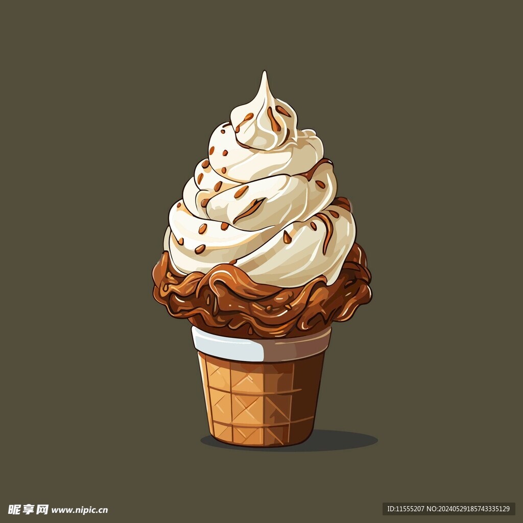 美味多彩果味冰激凌矢量插画