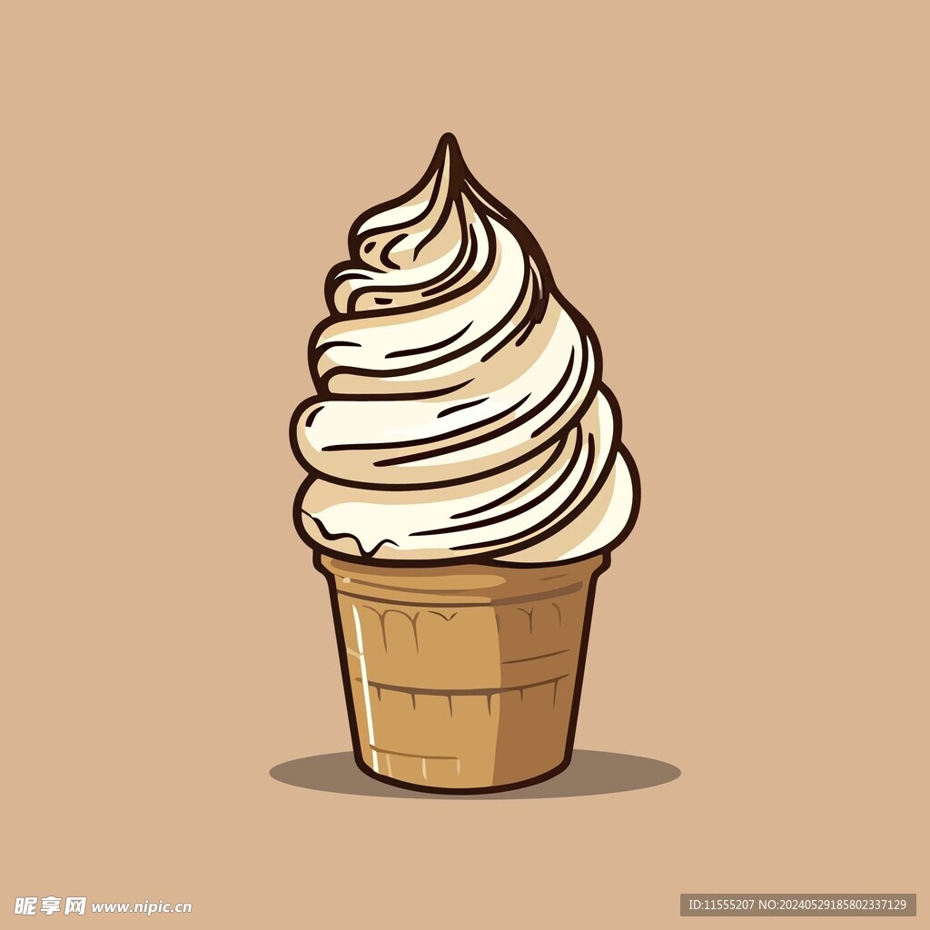 美味多彩果味冰激凌矢量插画