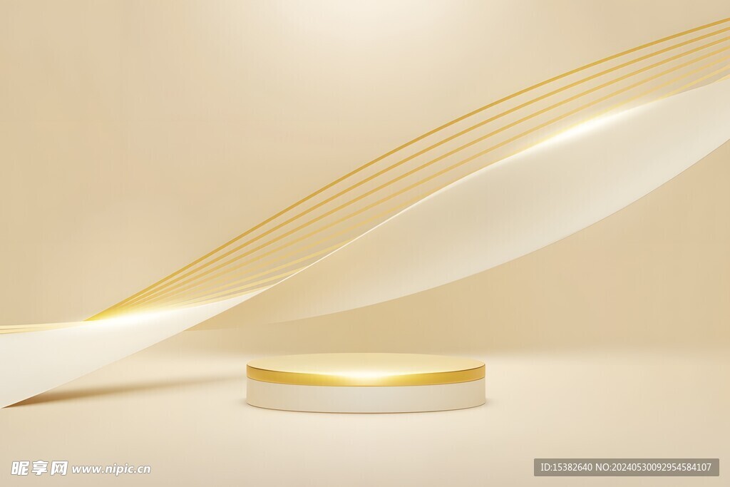 金色大气简约c4d场景背景图