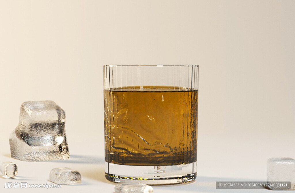  C4D模型 酒杯  