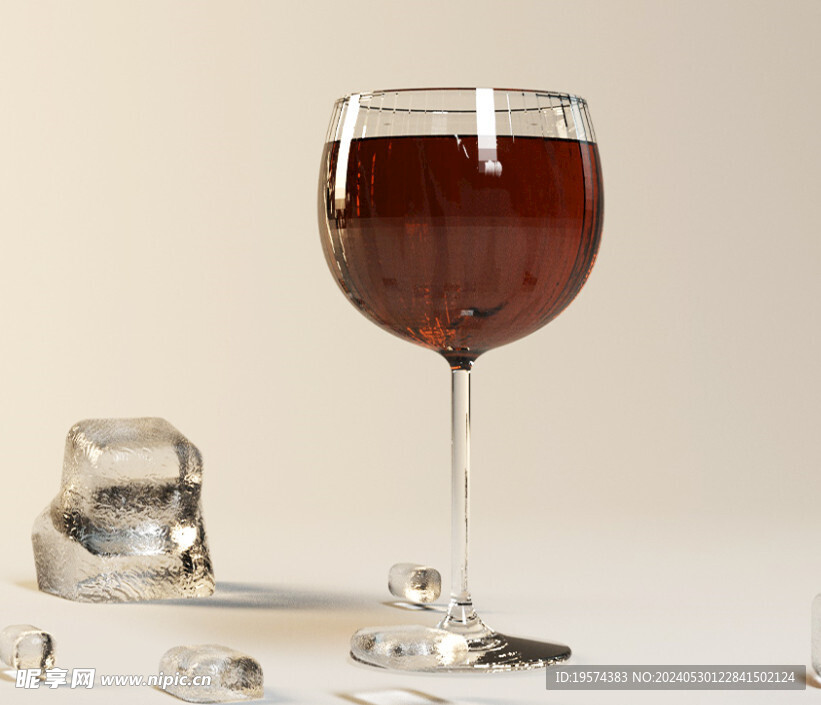  C4D模型 酒杯