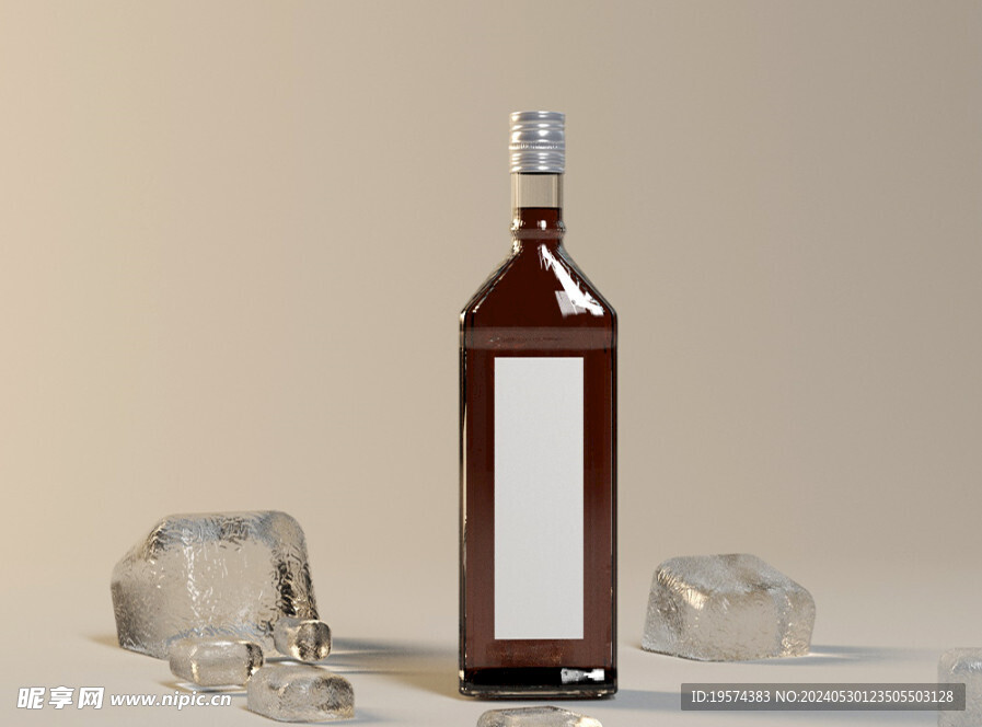 C4D模型 酒瓶 