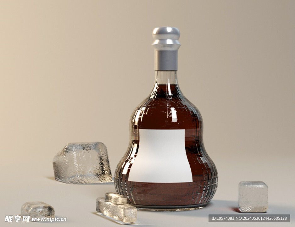  C4D模型 酒瓶 