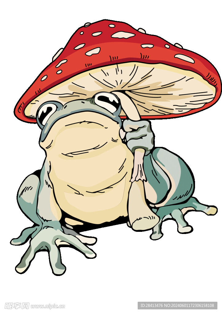 卡通香菇青蛙