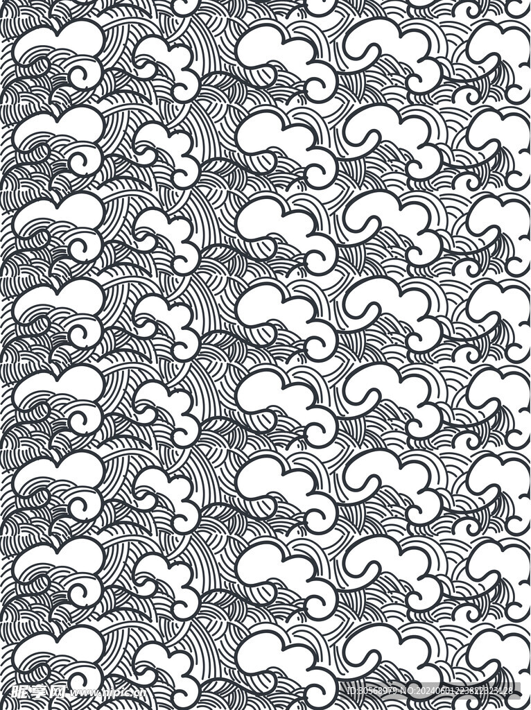 中式祥云底纹花纹