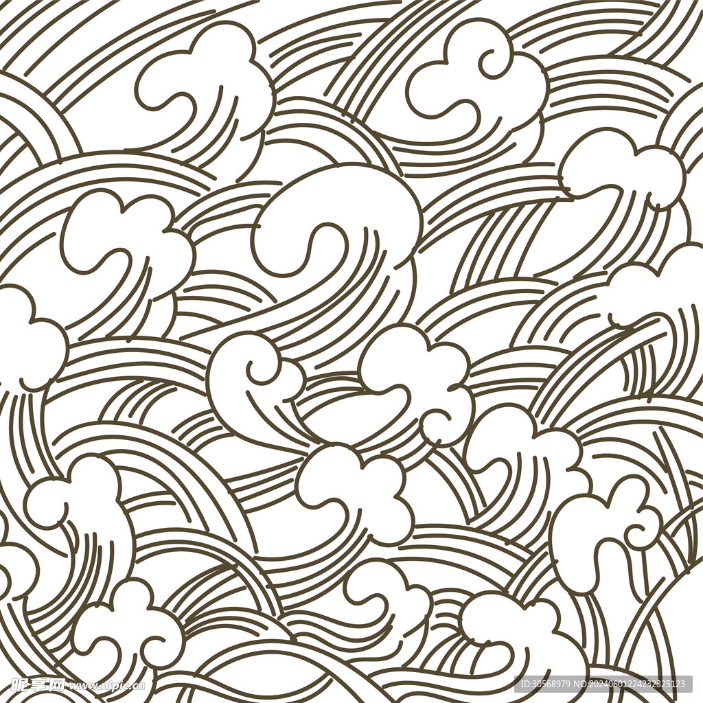 中式祥云底纹花纹