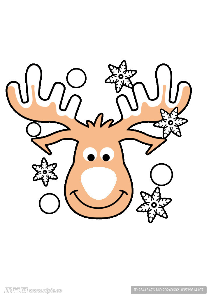 卡通鹿头图案