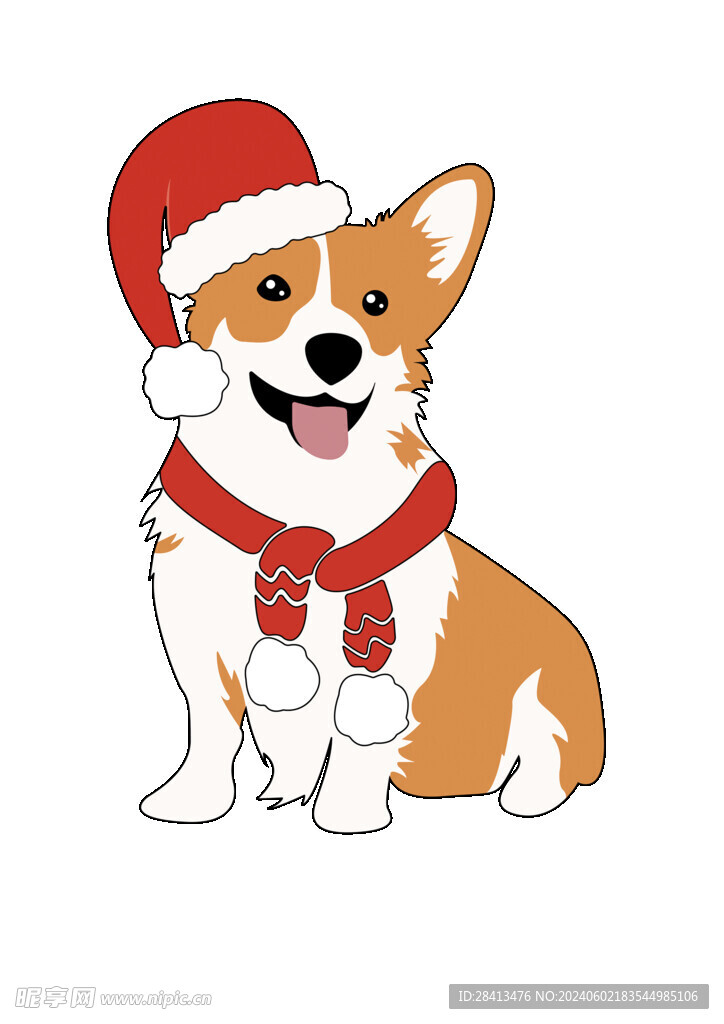 卡通圣诞狗