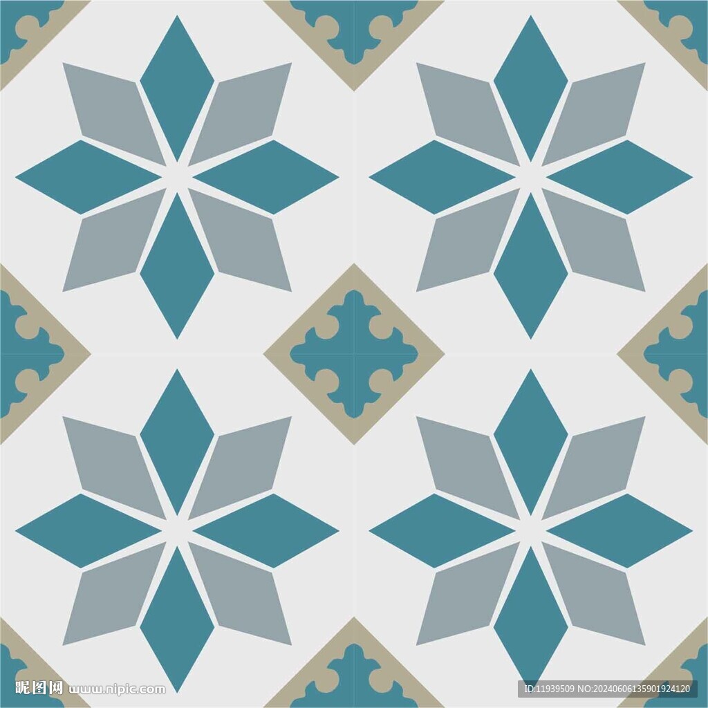 矢量传统四方连续花纹纹样