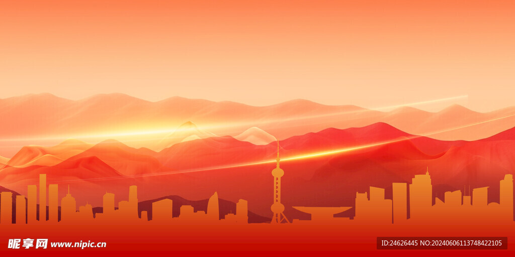 红色长城背景图片