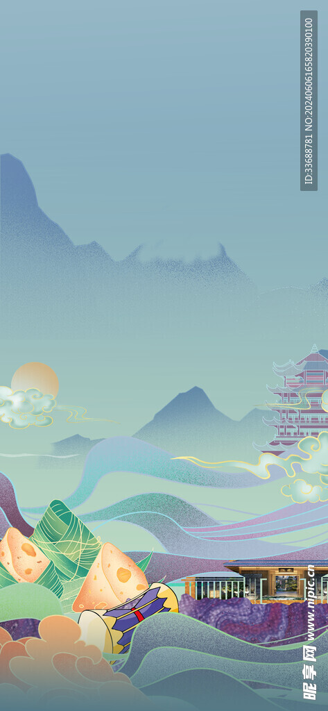 端午海报元素背景底图