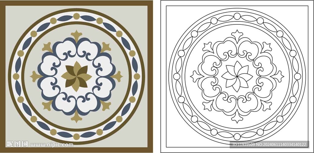 欧式圆形花纹