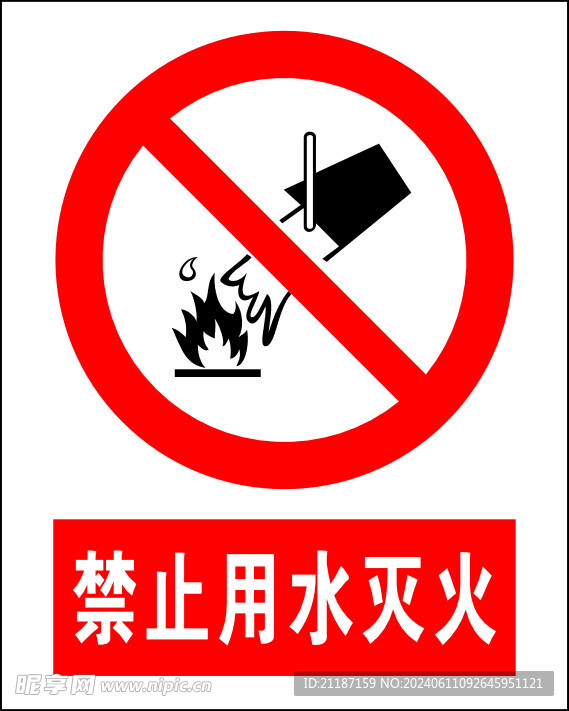 禁止用水灭火