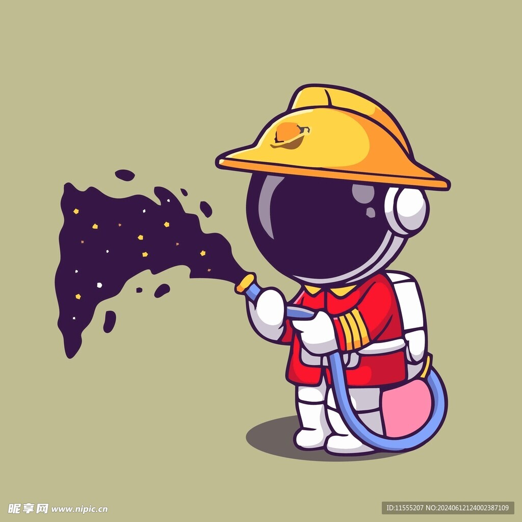 宇航员消防矢量卡通儿童插画图片