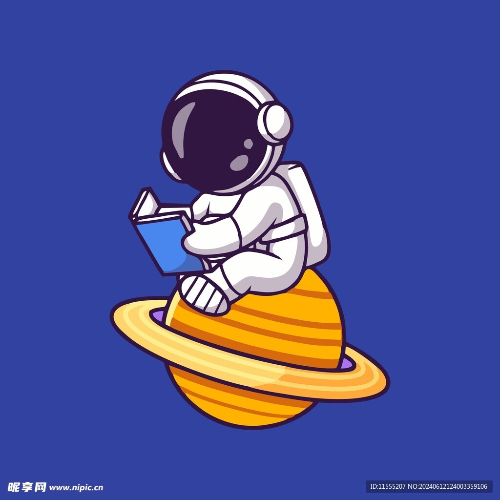 宇航员矢量卡通儿童插画图片