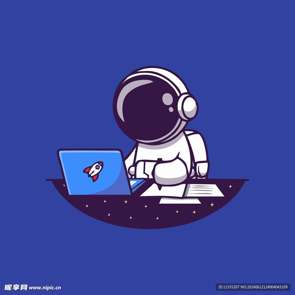 宇航员矢量卡通儿童插画图片