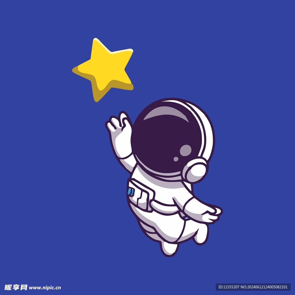 宇航员矢量卡通儿童插画图片