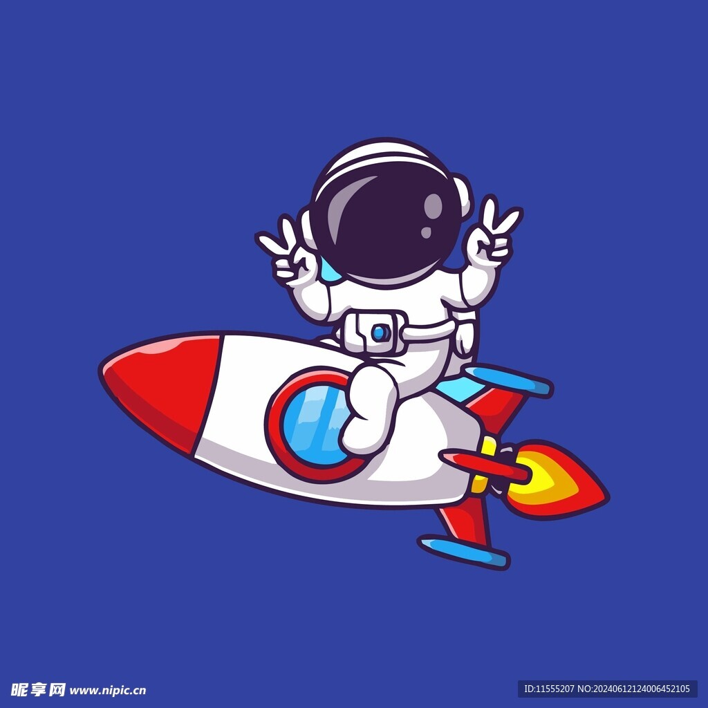 宇航员矢量卡通儿童插画图片