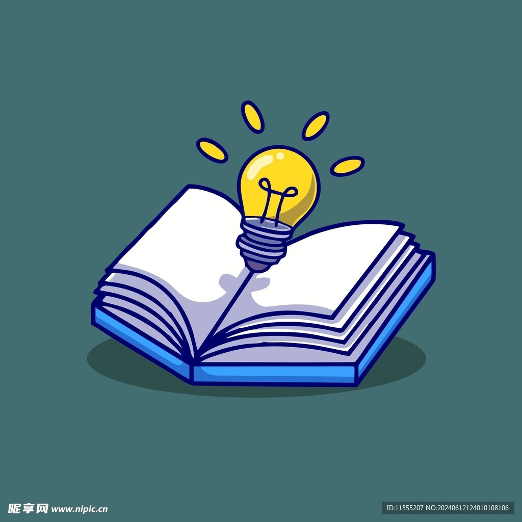 书的灵感矢量卡通儿童插画图片