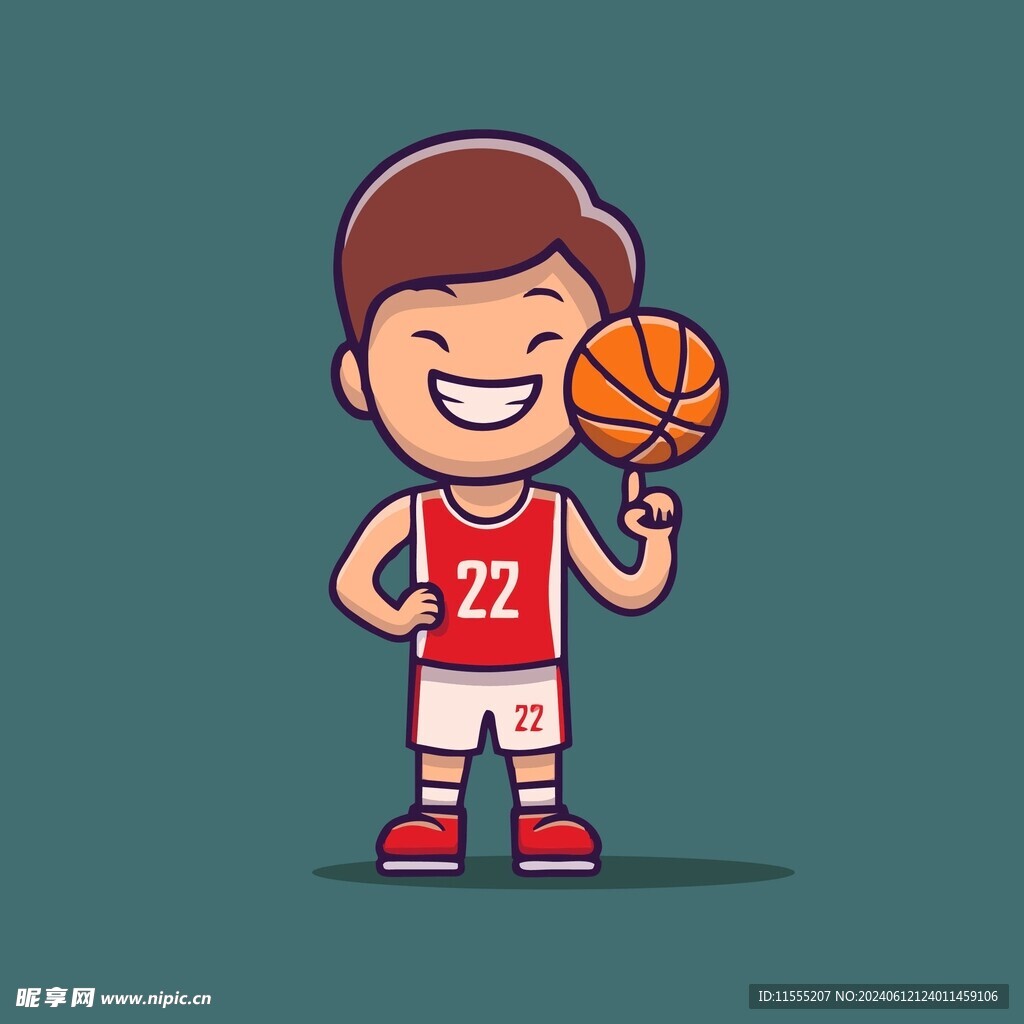 篮球运动员矢量卡通儿童插画图片